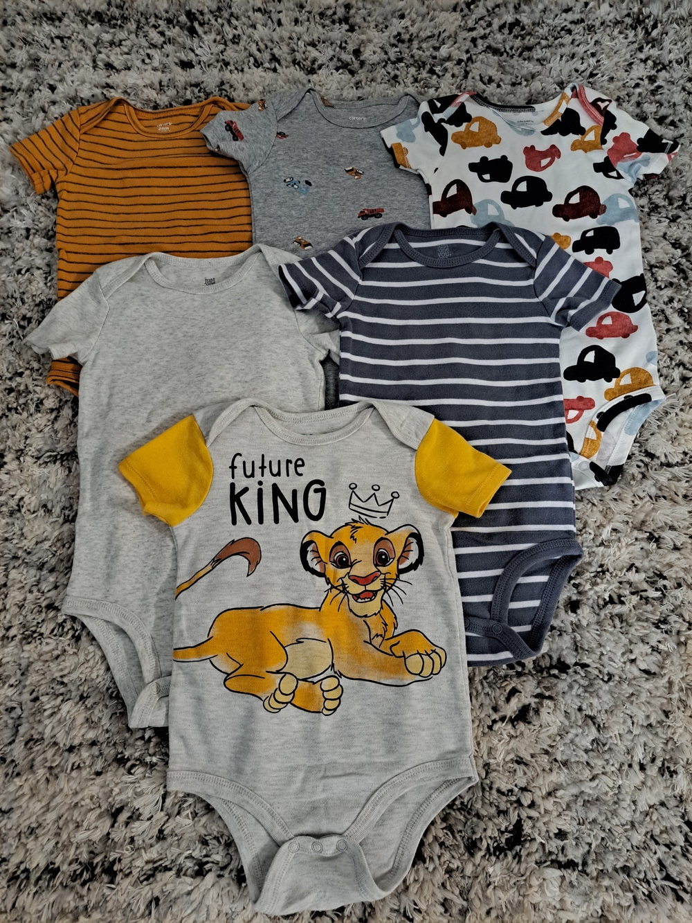 Carter's Baby Boy Short Sleeve One-Piece Bodysuit Pack - Set of 5